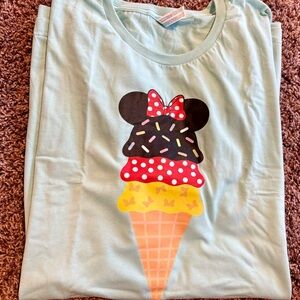 Women’s NEW 4x plus size shirt  Ice Cream Graphic Tee - Light Blue